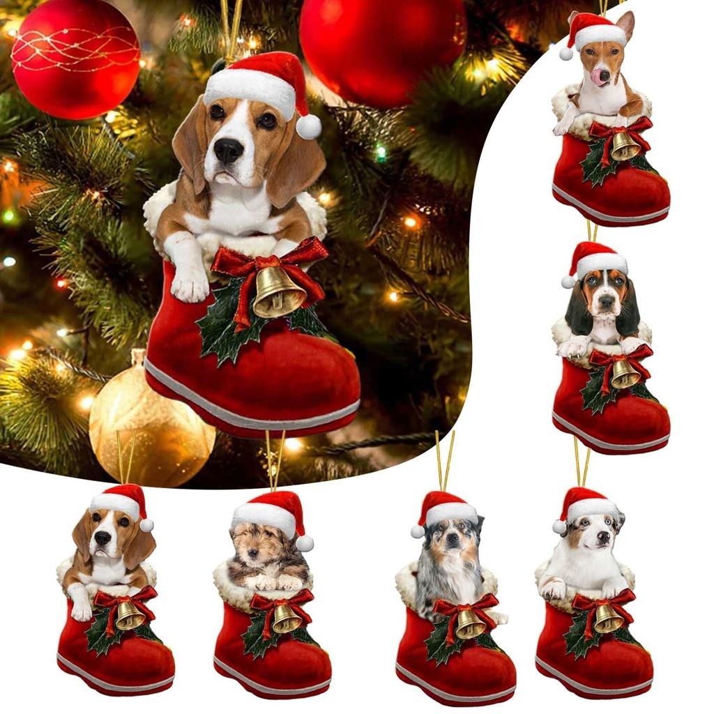 Adorable Cartoon Red Dog Car Hanging Ornament For Stylish Christmas Home Decor