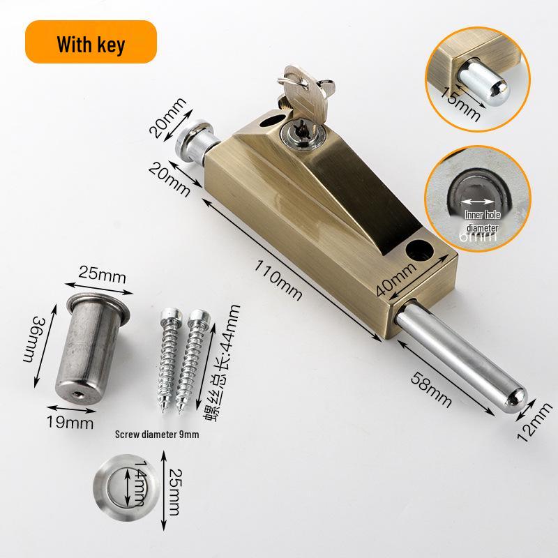 Zăvor cu cârlig din aliaj de aluminiu pentru podea și ușă rotativă din lemn