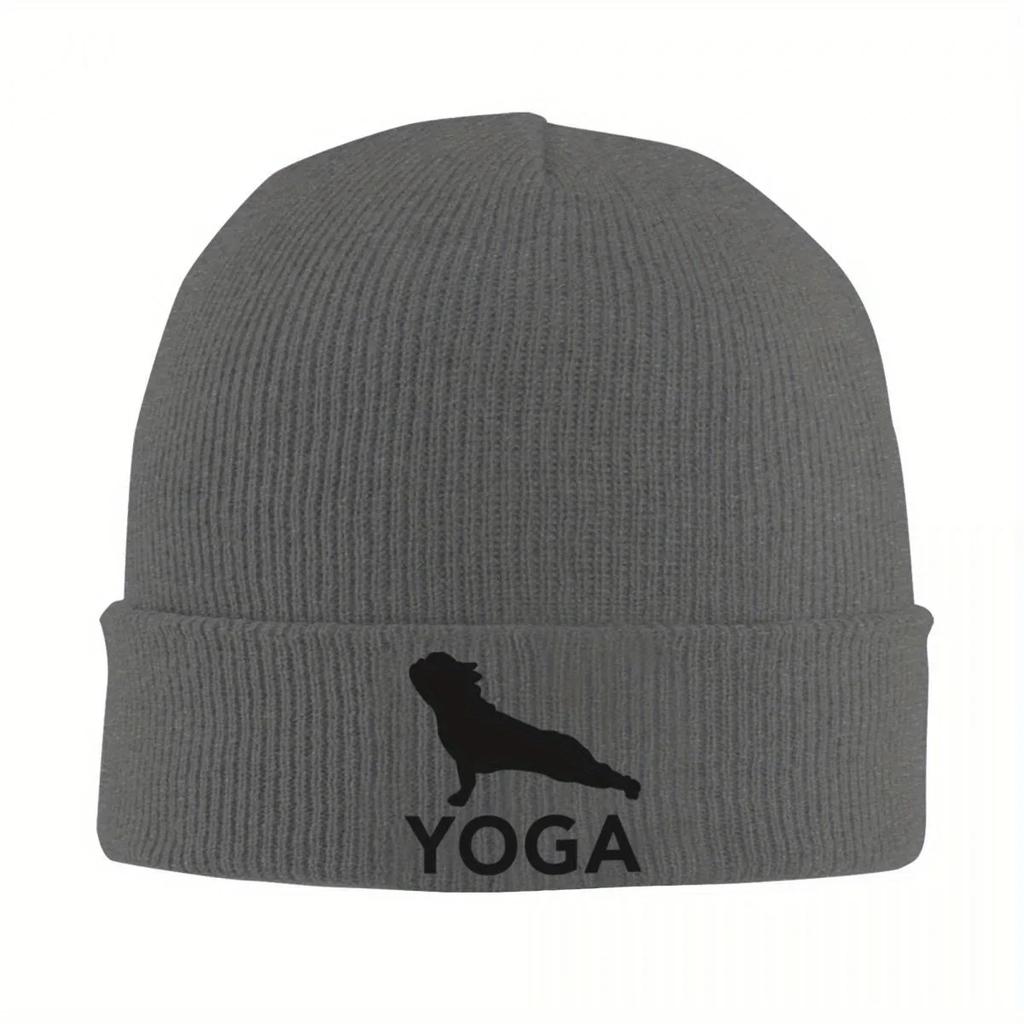 New French Bulldog Loves Yoga Knitted Caps Womens Unisexs Beanies Autumn Winter Hat Casual Cap