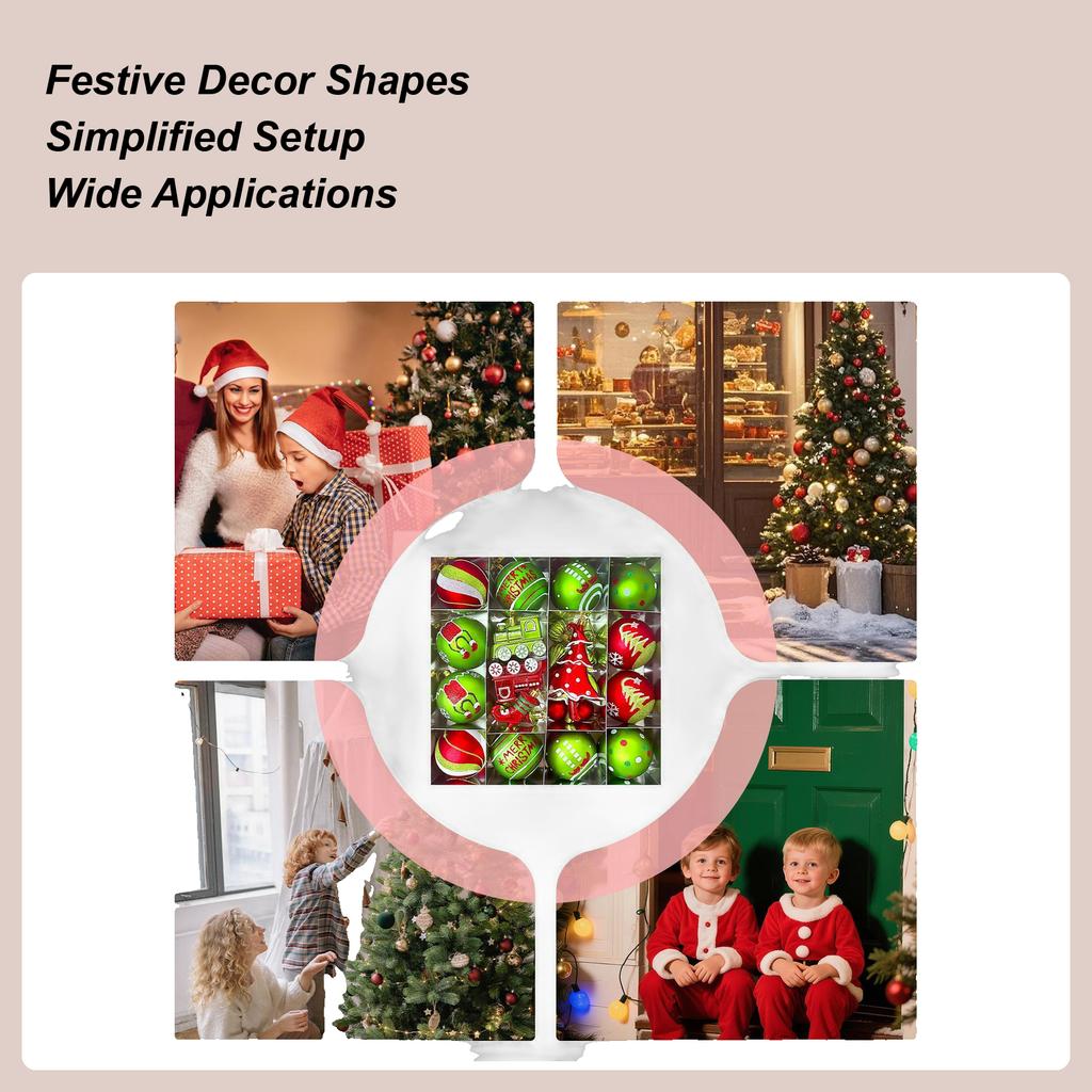 Christmas Ball Ornaments Shatterproof Decorative Set Shatterproof Christmas Bulbs Ornaments For Wedding Party Holiday Indoor