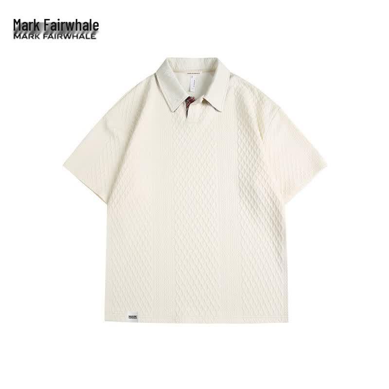 MARK FAIRWHALE Men s Diamond Texture Polo Shirt 6XL