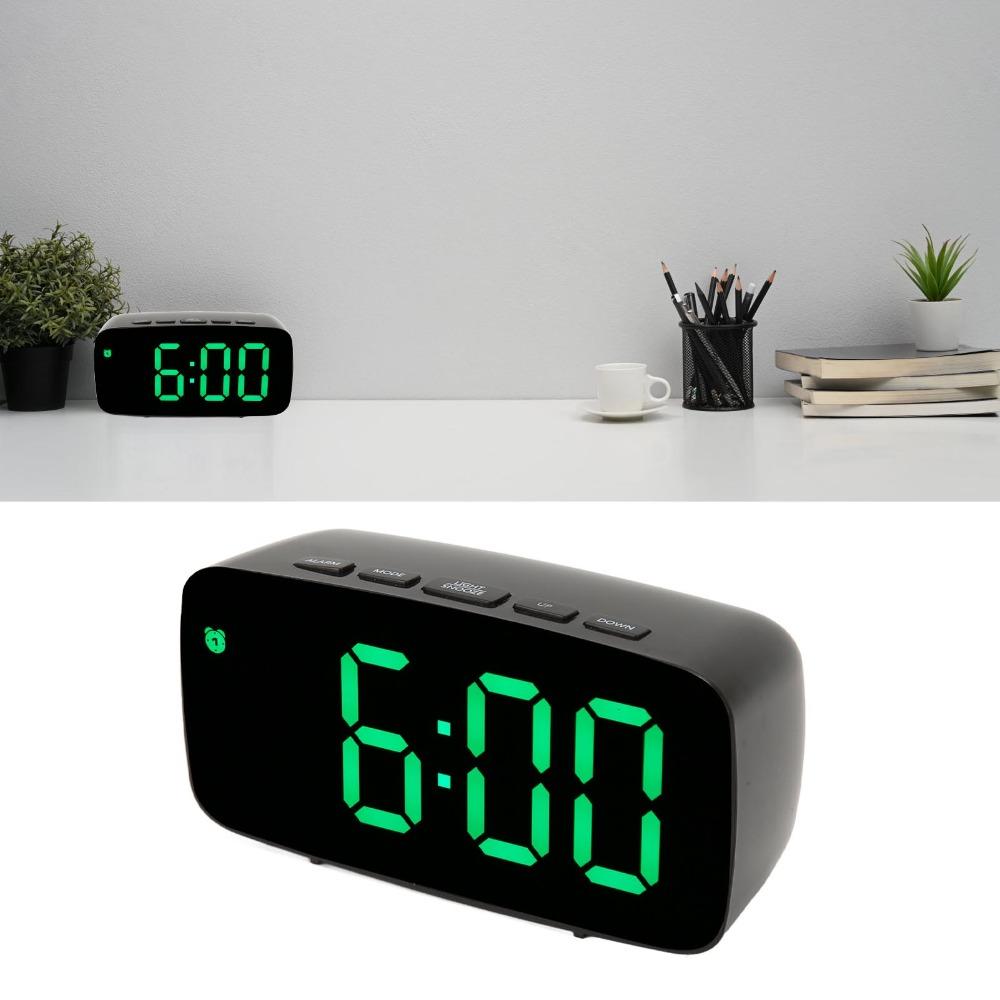 Adjustable Brightness Mirror Alarm Clock Large Display LED Electronic Clock For Bedside