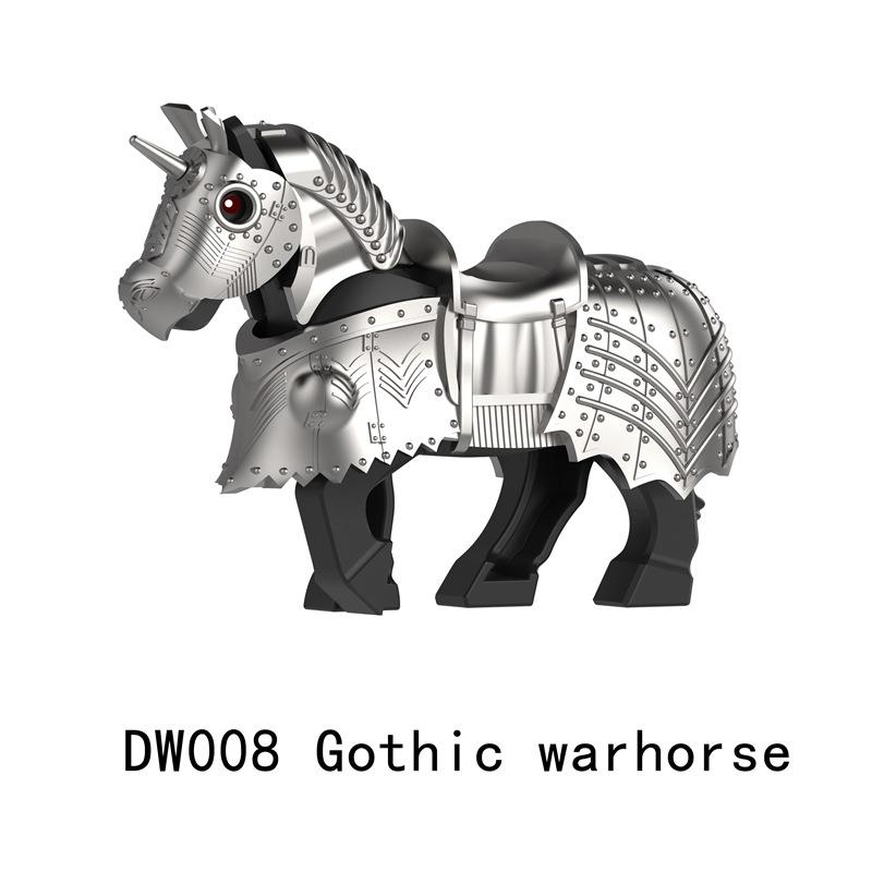 Medieval Accessories Building Blocks Soldiers Weapons Military Flags Mount War Horses Orc Mount Flags Wolf Bricks Kids Toys Gift