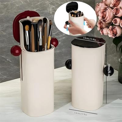 Make Up Brush Holder Organizer Automatic Lifting Cosmetics Storage Box Desktop Makeup Tools Organizer Lipstick Eyebrow Holder