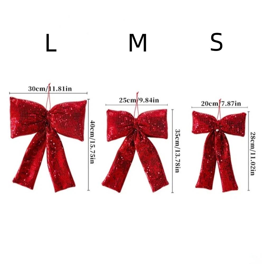 Hanging Christmas Sequin Bow Retro Exquisite Christmas Tree Ornament Sparkling Christmas Bow Pendant New Year Decoration