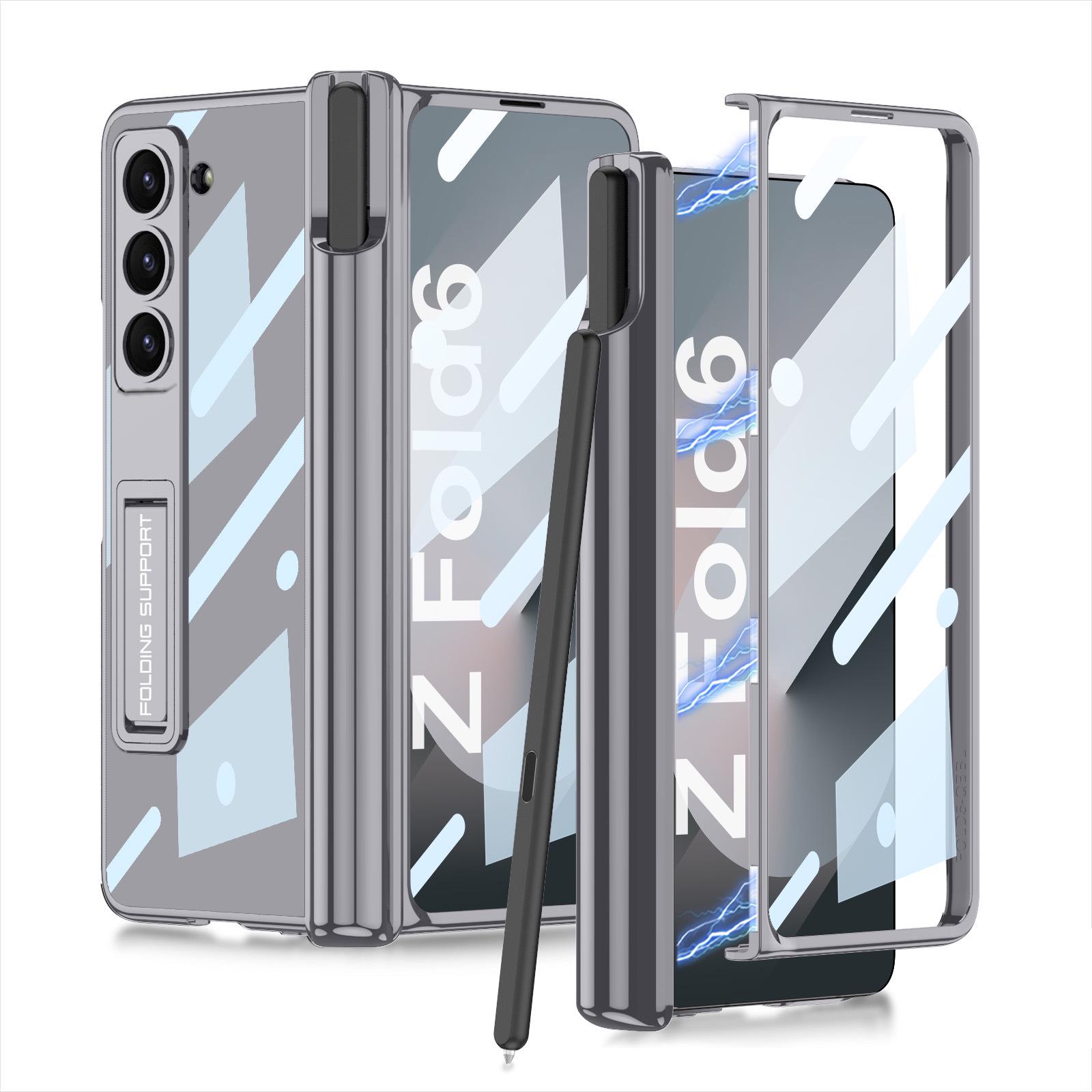 Samsung Z Fold6 Transparent Magnetic Phone Case with Pen Holder Z Fold6 without pen