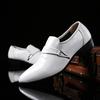 See Men 'S Patent Leather Oxfords Fashion Design Black Party Buckle Business Shoes White Wedding Dress Shoes Plus Size38 -48
