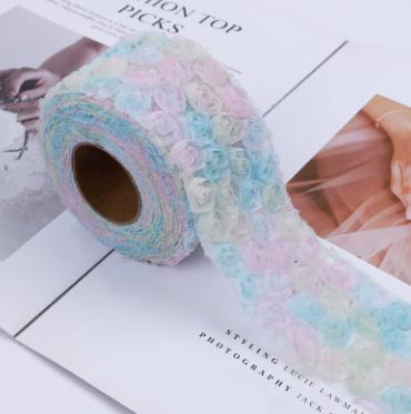 Decorative Floral Lace Trim Roll 6cm Width 1 Yard Length Soft Fabric Ribbon for Sewing Crafting and DIY Projects