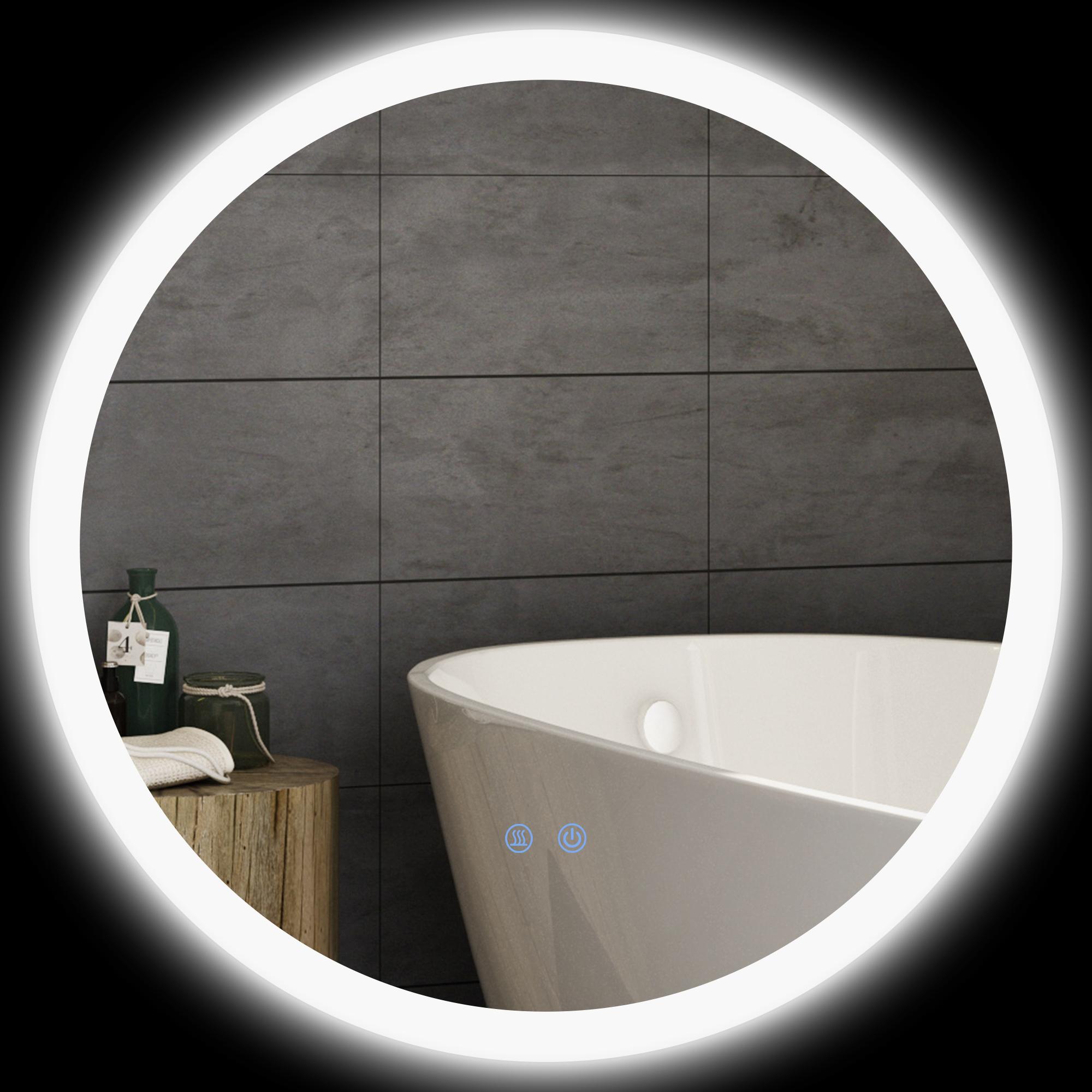 Round Bathroom Mirror with LED Lights