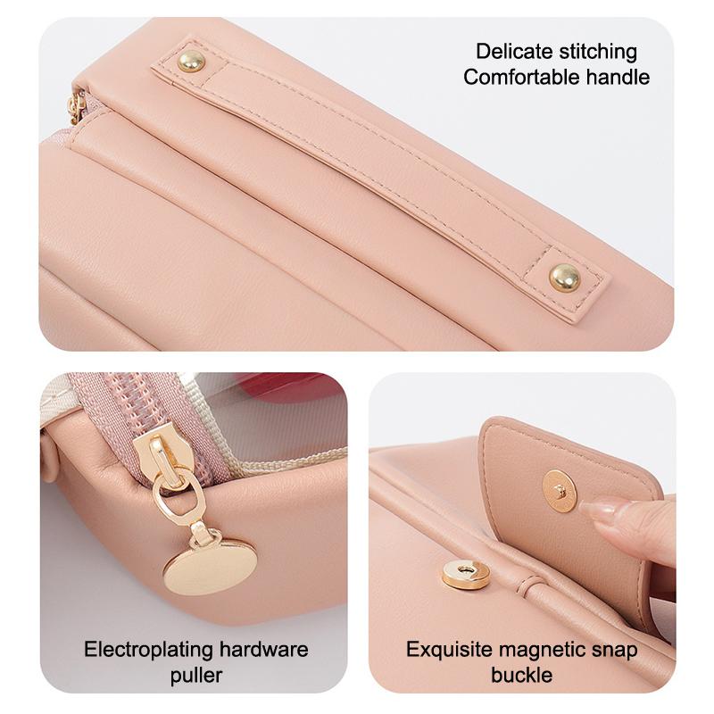 Portable Foldable Makeup Brushes Cosmetic Tools Organizer Cosmetic Bag With Multiple Compartments Travel Toiletry Storage Pouch