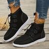 Women's Casual High-Top Sneakers - Breathable Fabric & Rubber Sole, Round Toe Comfort, Brown All-Season Versatile Shoes for Casual