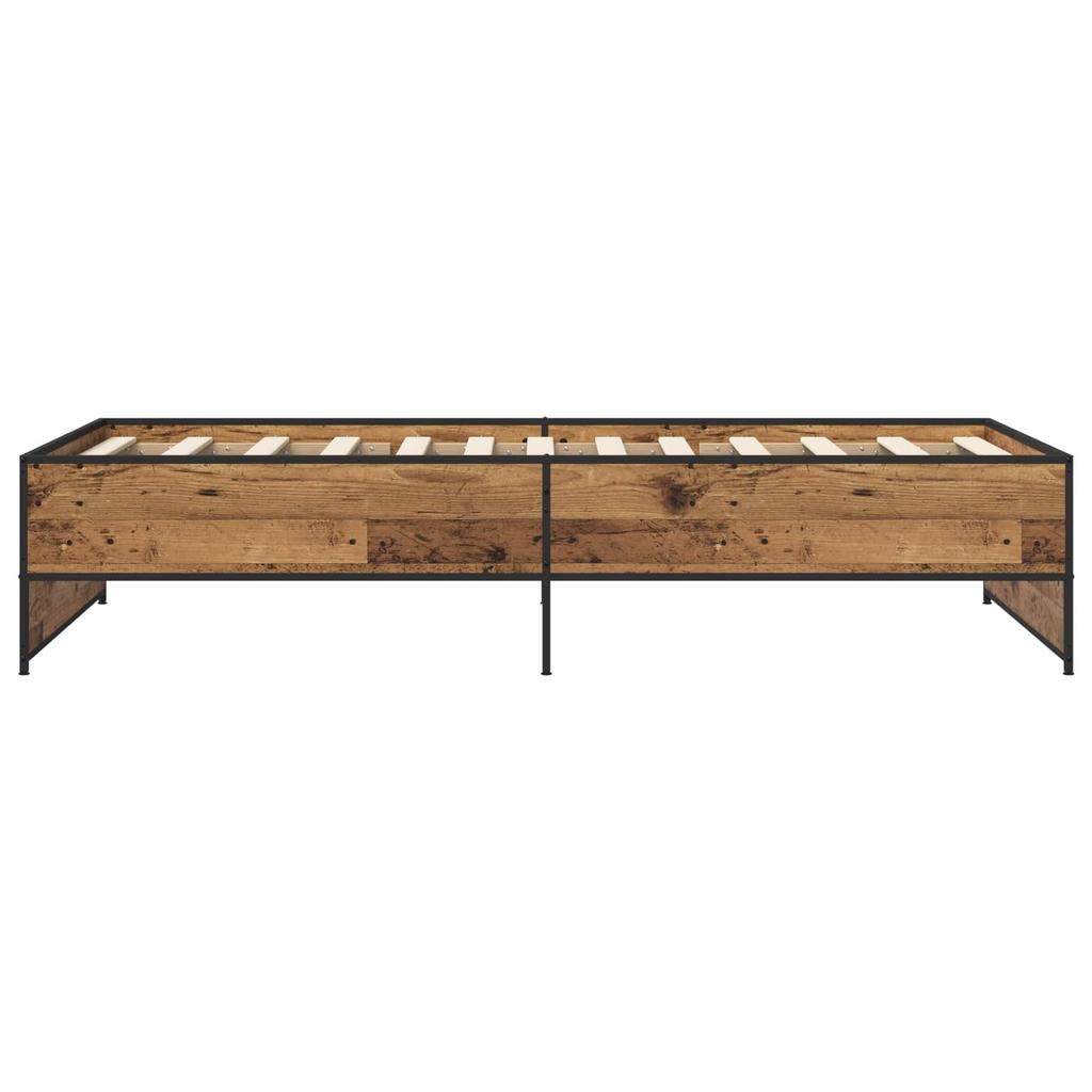 Bed Frame Reclaimed Wood Look 80 X 200 Cm Particleboard