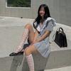 Knee Highs Stockings for Women Spots Knee Highs Socks Sheer Mesh Over Calf Stockings Thin Summer Nylon Stockings