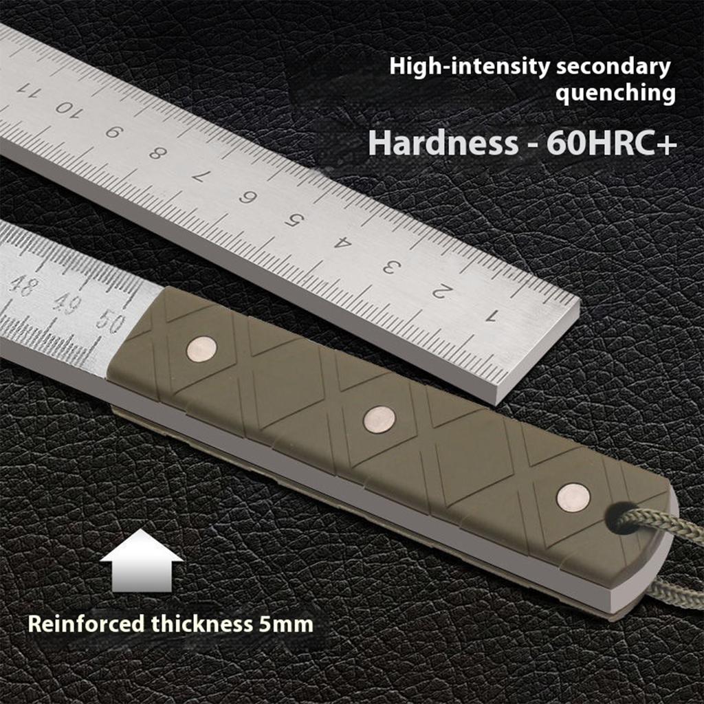Stainless 50cm 20in Straight Ruler Thickened Measurement Tool Car Mount Self Defense Ruler Inch MM Double Sided Scale