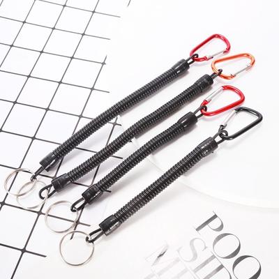 Key Chains Camping Fishing Lanyards Spring Key Cord Spring Elastic Rope Anti-lost Phone Keychain