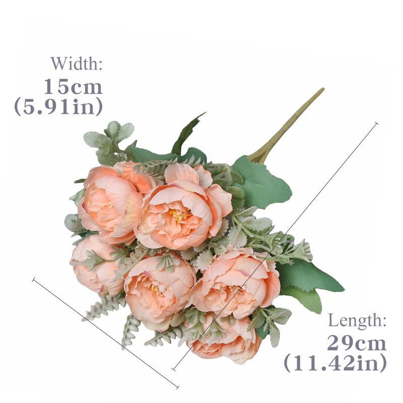 Elegant 6-Head Peony Silk Artificial Flowers for Home Decor and Photography