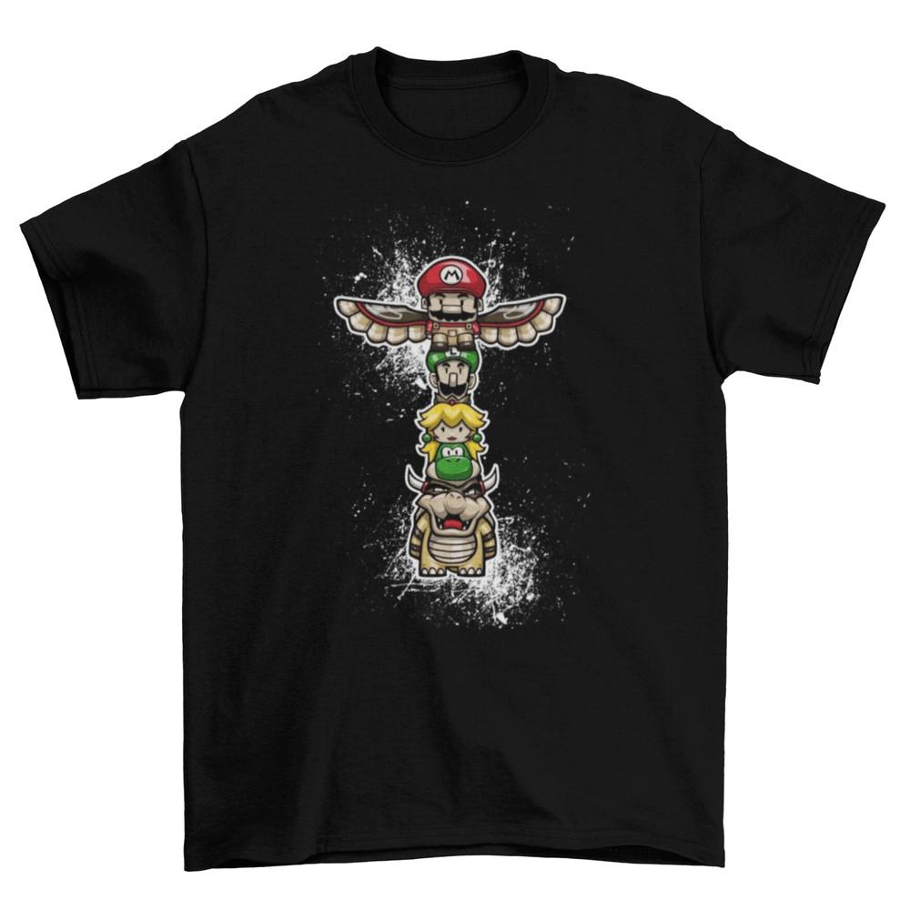 

Super Mario Totem Pole T-Shirt Unisex Adult Bowser Peach Luigi Nintendo Size New M