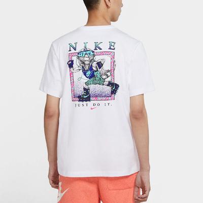 T Shirts Men's White Crew Neck Moderate Straight Fit DD1285-100