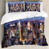 New York City Theme Duvet Cover Three-Piece Dormitory Bed Quilt Cover Set Quilt Cover