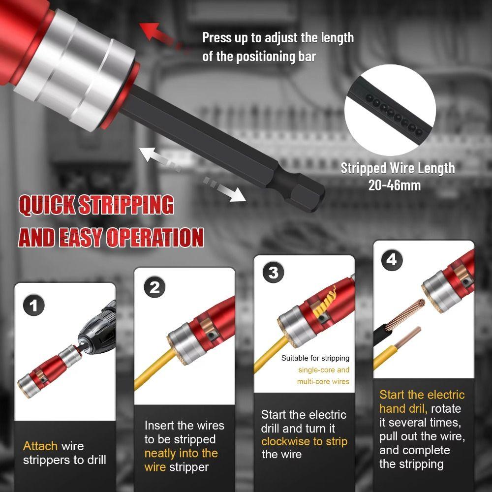 Waterproof Cable Stripping Tool Set Portable Twister Kit Wire Stripper Kit  for Electric Drill