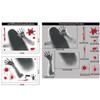 Blood Skull Window Stickers - Horror Bloodstains Wall Stickers, Handprints Footprints Stickers, Halloween Decoration