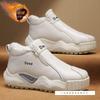 Cotton Shoes Men's Four-season Velvet To Keep Warm, One Pedal Middle Help Waterproof Fur Integrated Thick-soled Snow Boots Men