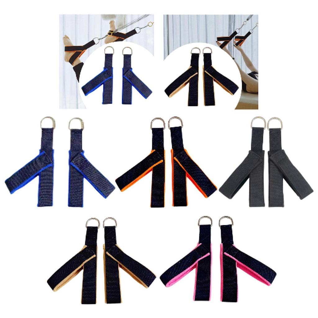 2 Pieces Pilates Straps Core Flexible Y Loops Strength Training D Ring Yoga Straps for Women Home Studio Adults Beginner
