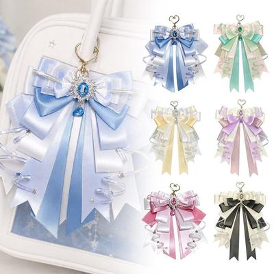 Lolita Ribbon Bow Itabag Decoration Pendant Handmade Satin Bowknot Charm For Anime Bag Accessories Girl Gift