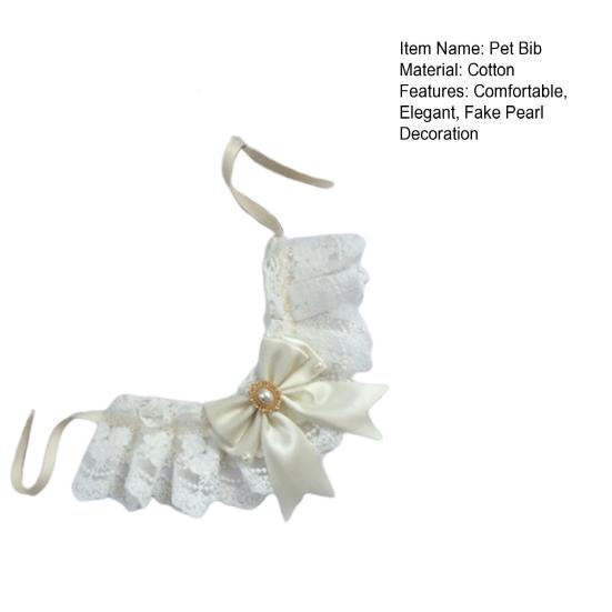 Cat Neckerchief Lace Patchwork Elegant Pet Cat Dog Necklace Bow Bib for Daily Wear