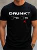 Funny Drunk Yes No Checkbox Shirt, Unisex Cotton Party Graphic Tee