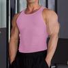 Vestă de fitness cu uscare rapidă de vară pentru bărbați – Cămașă sport fără mâneci, de culoare uni, marca de modă americană