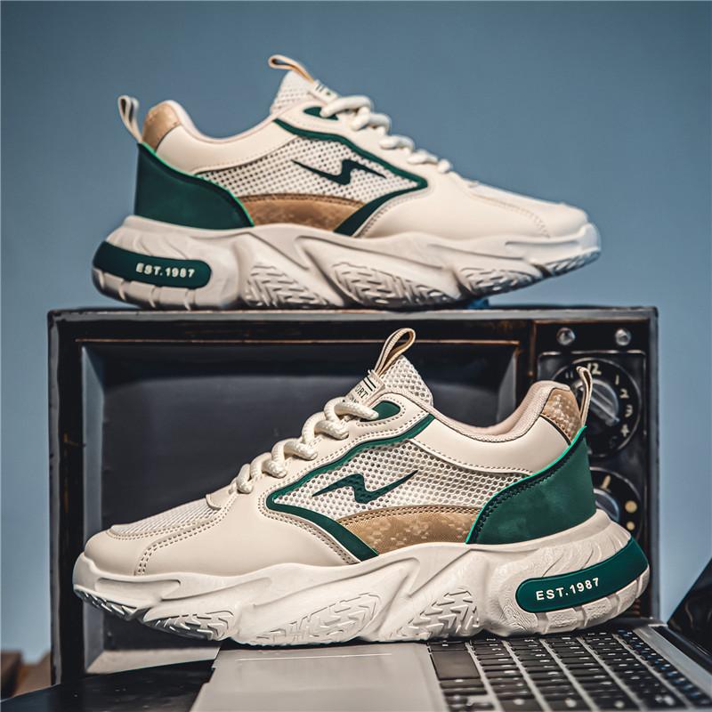 

Новая мужская модная повседневная обувь для мальчиков и студентов, трендовые удобные кроссовки на мягкой подошве, мужские классические дышащие кеды 44 бежевый/зелёный