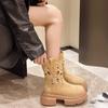 Ladies Shoes on Sale  Fashion Sleeve Women Boots Spring Autumn Round Toe Suede Solid Short Barrel Chunky Heels Western Boots