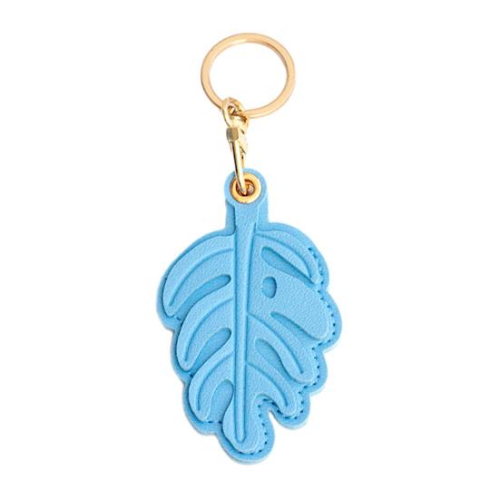 

Keychain Pendant Monstera Leaf Shape Key Holder Imitation Leather Access Card Cover Bag Charm Decorative Keychain Accessory синий