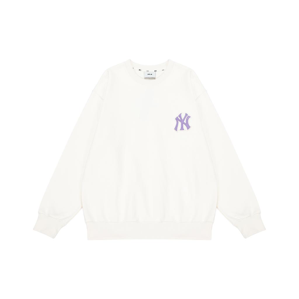 New MLB Cashew Flower Sweatshirts Unisex Ecru 3AMTI0126-50CRS