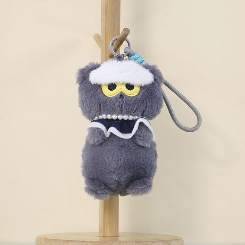 Plush Cat Keychain With Short Pile Fabric Cute Cat Toy For Bag Decoration