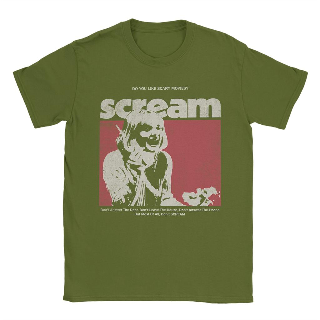 Scream Movie Scary Vintage T Shirts for Men Cotton Novelty TShirt O Neck  Tee Shirt Short Sleeve Clothing Summer