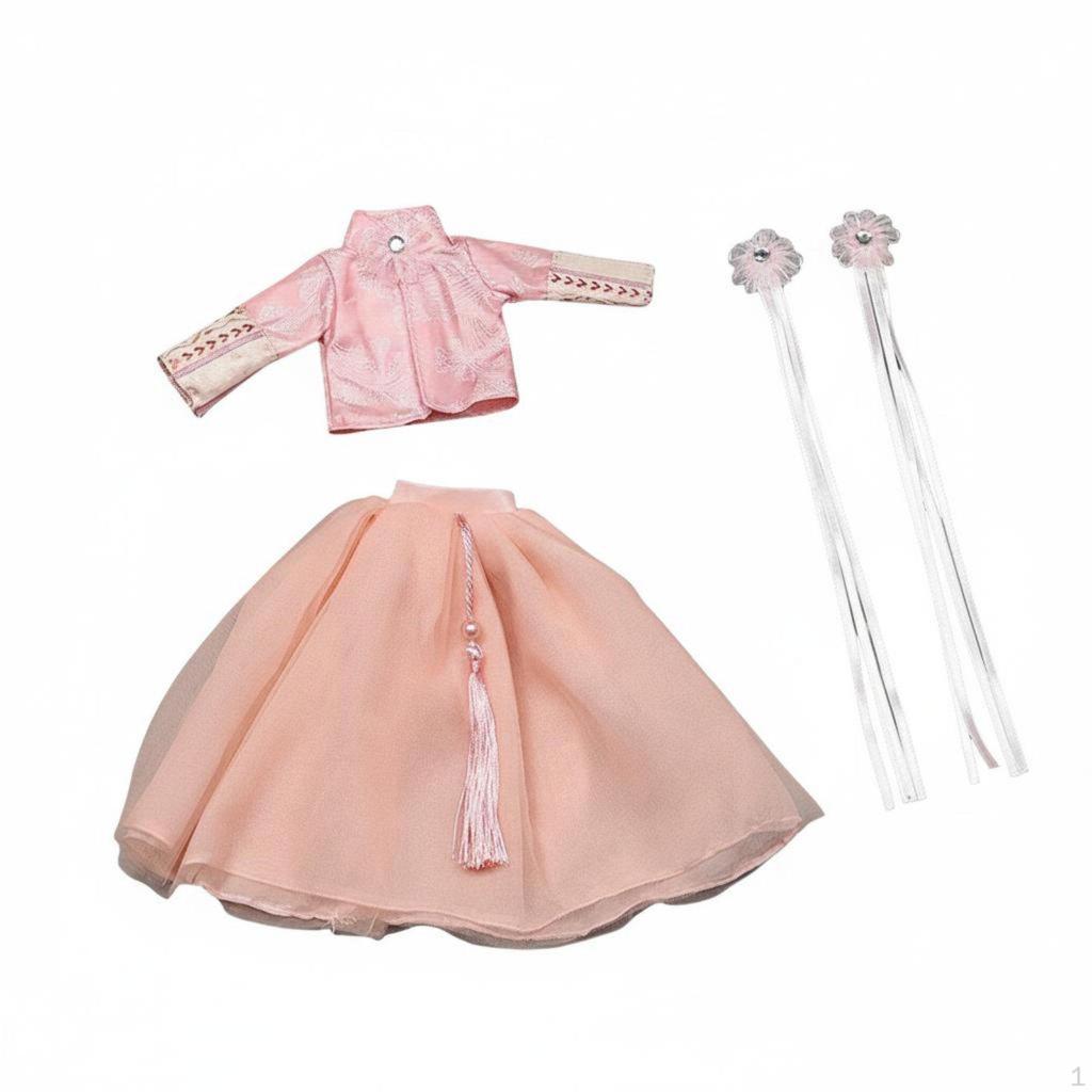 30cm Doll Clothing Set Fashion Clothes Toy Accessory for Hobbyists, Kids, Playful Moments Red