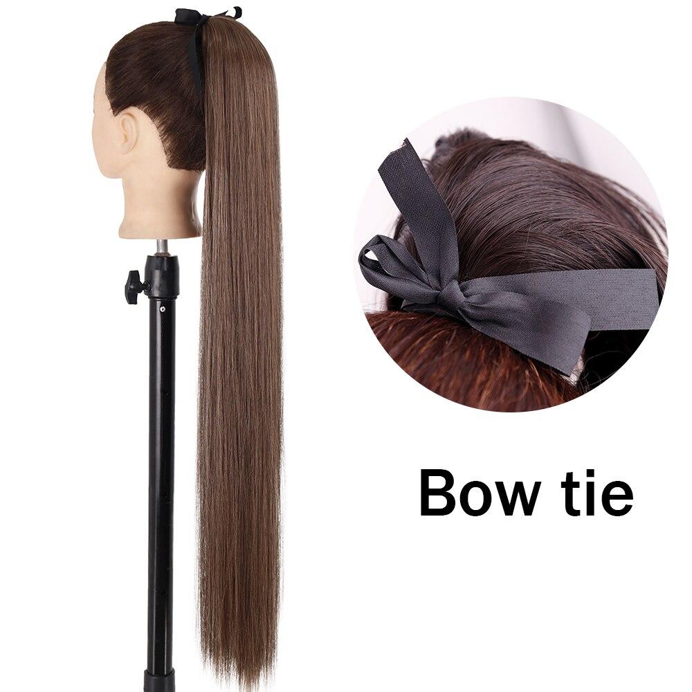 XINRAN Peluca de Cola de Caballo Recta Super Larga para Mujer Colorida Lazo Velcro Extensiones de Cabello Sintético Resistente al Calor Cola de Caballo