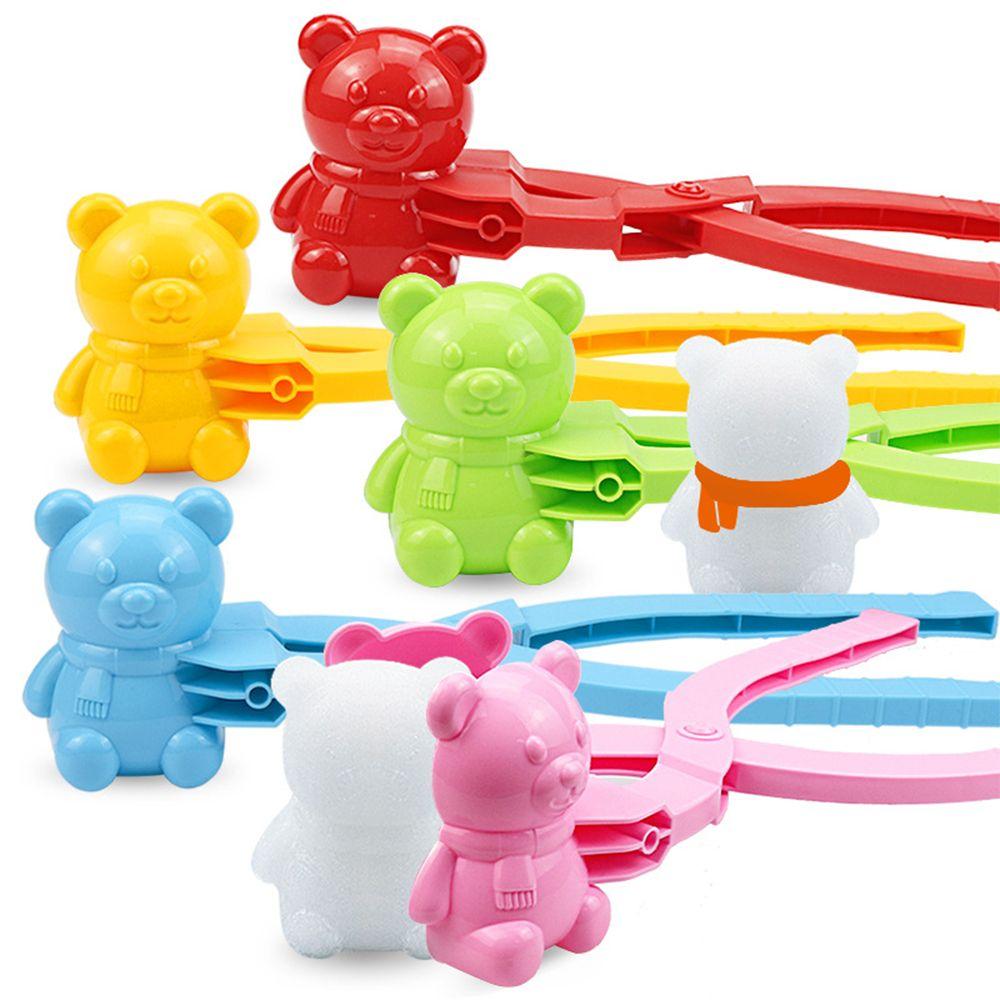 

S/L Outside Toy Children Gift DIY Sand Mold Tool Bear Snowball Clip Snow Manufacture Bear Maker S жовтий