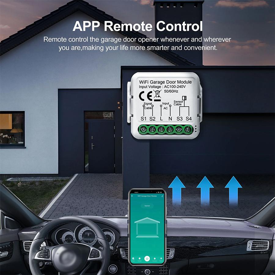 Tuya Smart WiFi Garage Door Controller Module Door Opener Switch Smart Life APP Alexa Google Home Voice Remote Control
