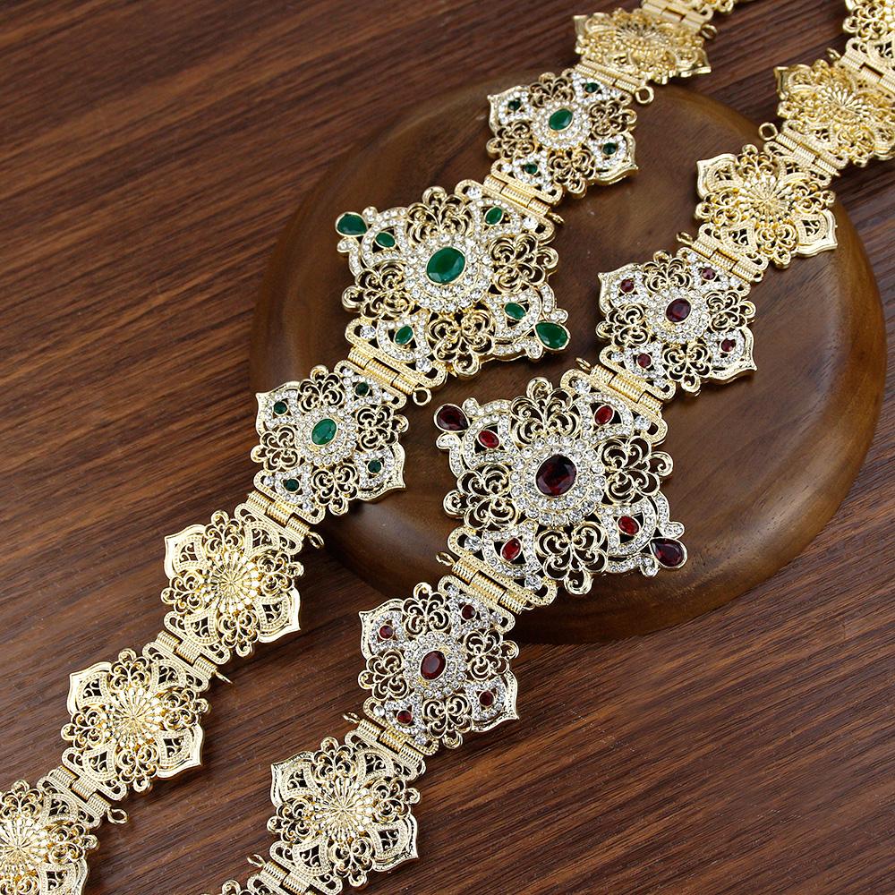 Lanț metalic în talie, bijuterii de nuntă, centură de culoare aurie, cu lungime reglabilă