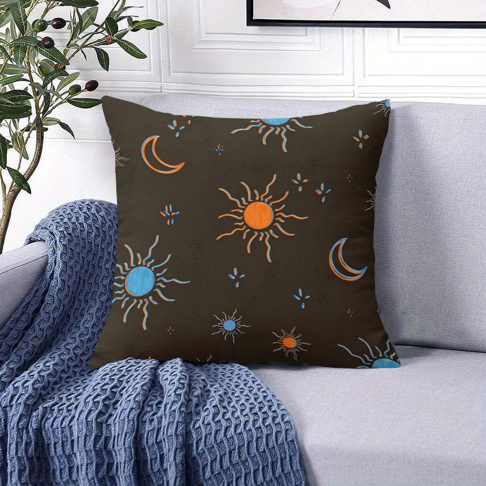 Sun Moon Glow square Jacquard Pillow Cover for Sofa Office Waist Cushion Cover Home Decorative Pillowcase
