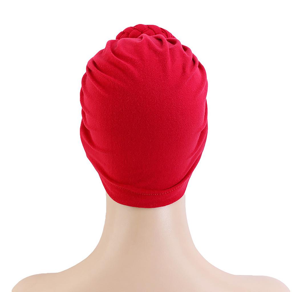 Women Turbans Hat Flower Knot Pre-Tied Twisted Braid Headwear Elastic Solid Color Handmade Bandanas For Women Gifts
