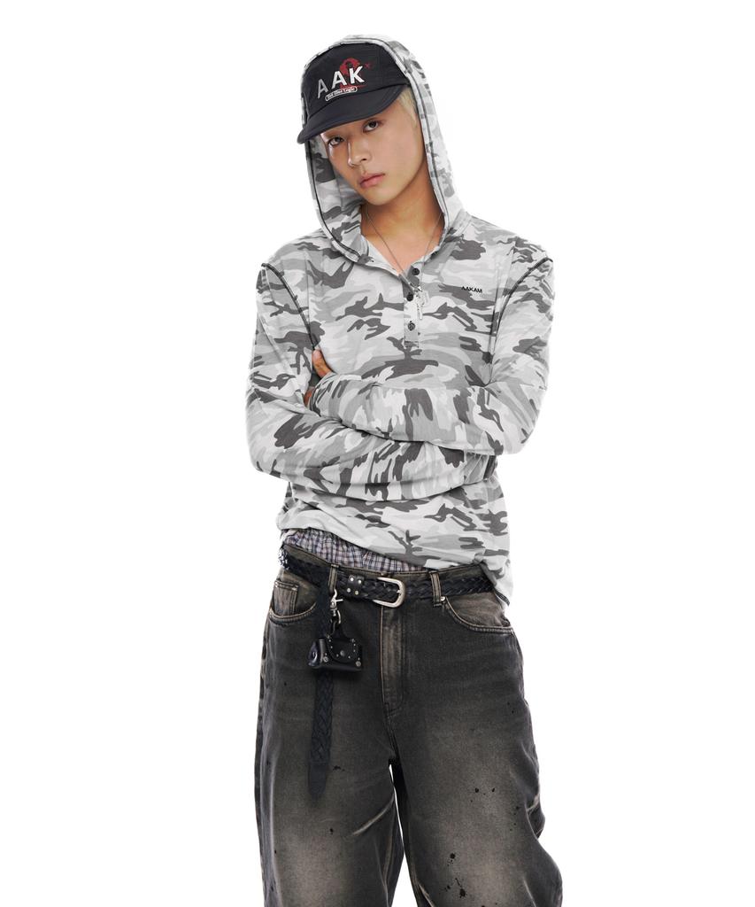 Military Button Hoodie (Gray)