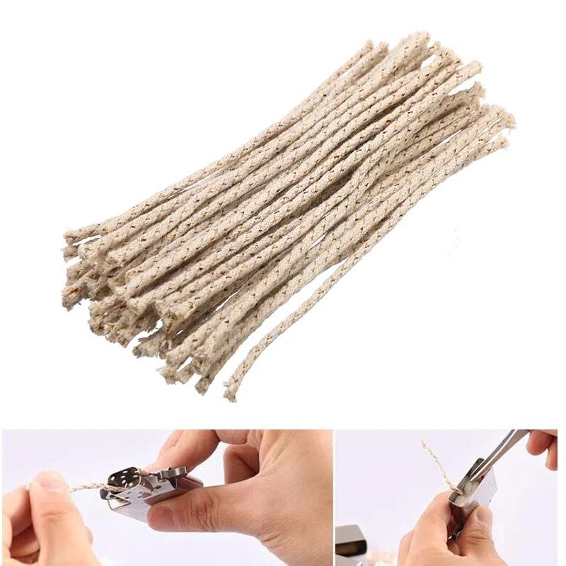 10/50 pezzi Stoppini in Cotone con Filo di Rame per Accendini a Cherosene Zippo Benzina Accessori di Ricambio Universali Vendita all'Ingrosso