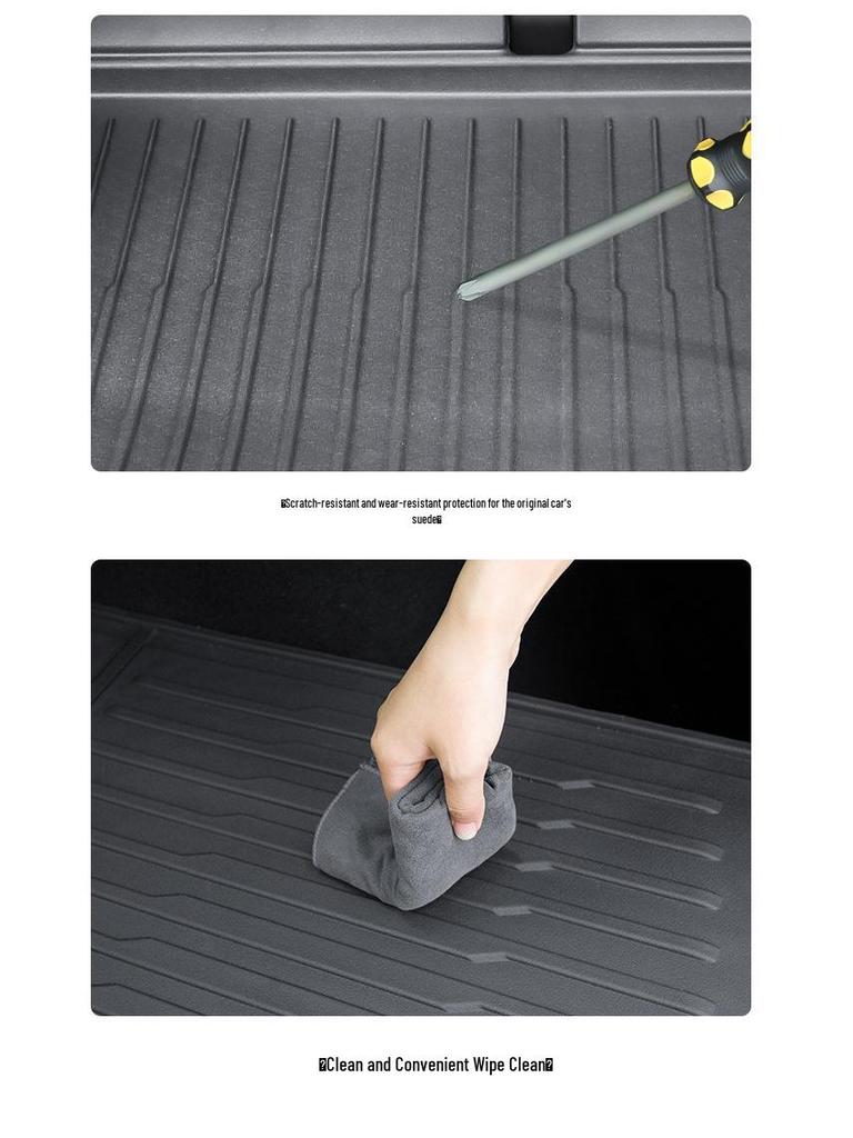 Tesla Model Y 6-Seater Front & Rear TPE Trunk and Seat Back Mats.