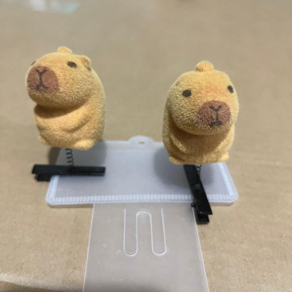 10pcs/set Cute Spring Hair Clip Flocking Cartoon Duckbill Clip Funny Capybara Hairpin Set Party