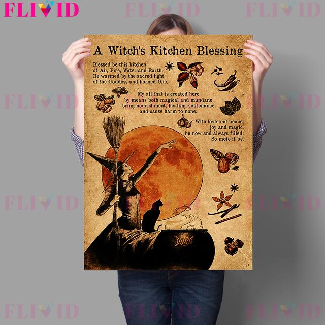 Tree Magic Gardening Witches and Witchcraft Basic Plant Retro Decorative Painting Wall Art Canvas Printmaking