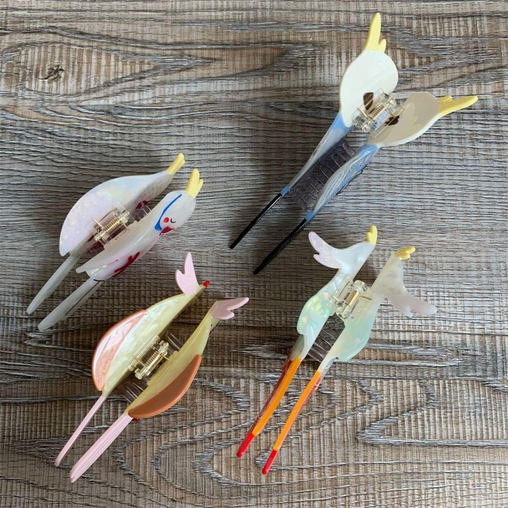 Creative Cartoon Animal Shark Clip Parrot Bird Hair Claw Personalized Acetic Acid Hair Claw  Female